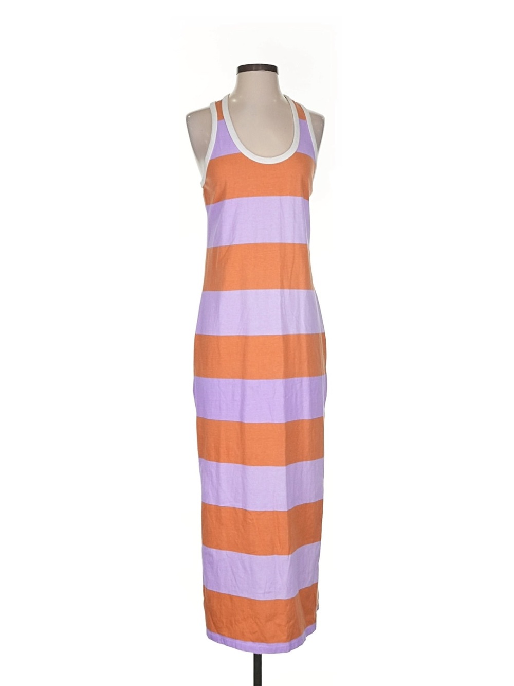 Sundry Soft Stripe Tank Dress in Rust and Lavender